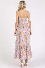 Mittoshop Floral Smocked Back Ruffled Hem Maxi Cami Dress