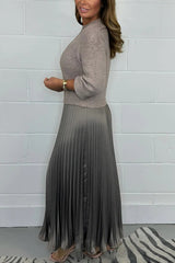 Women’s Stylish and Elegant Round-neck Pleated Dress